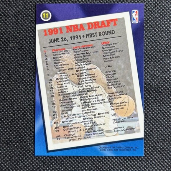 1992-93 Topps Archives GOLD - Larry Johnson #11 Charlotte Hornets #1 Draft Pick - Picture 2 of 2